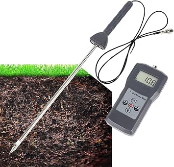 Digital Soil moisture Meter Tester Probe Sensor Plant Soil Sand Cement Moisture Meter Analyzer Soil Moisture Content Testing With LCD Backlight Display Measuring Range 0-50% Resolusion 0.1