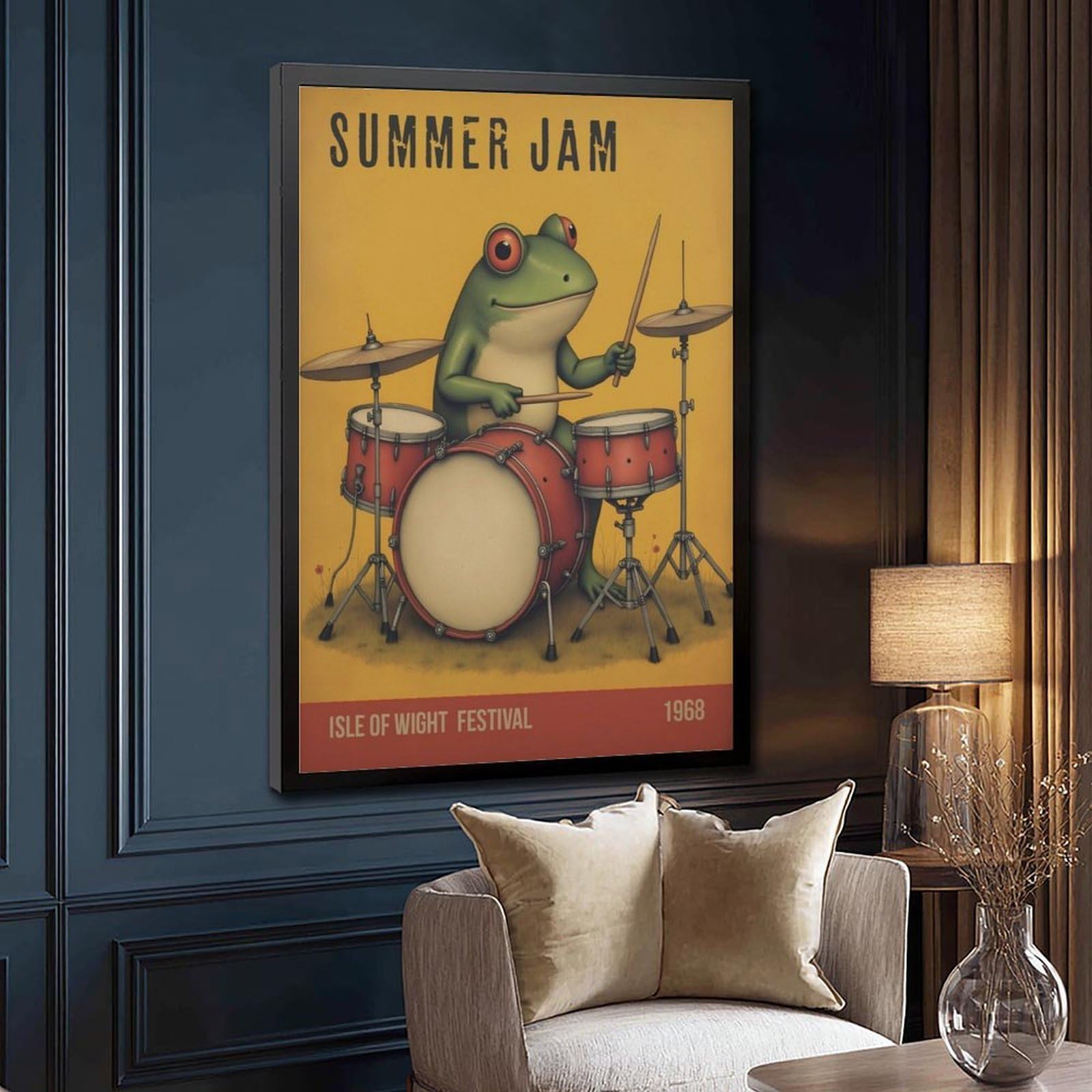 Poster musicale retrò, su tela, decorazione per camera da letto, ufficio, stanza, regalo, 40,6 cm di lunghezza x 61 cm di larghezza