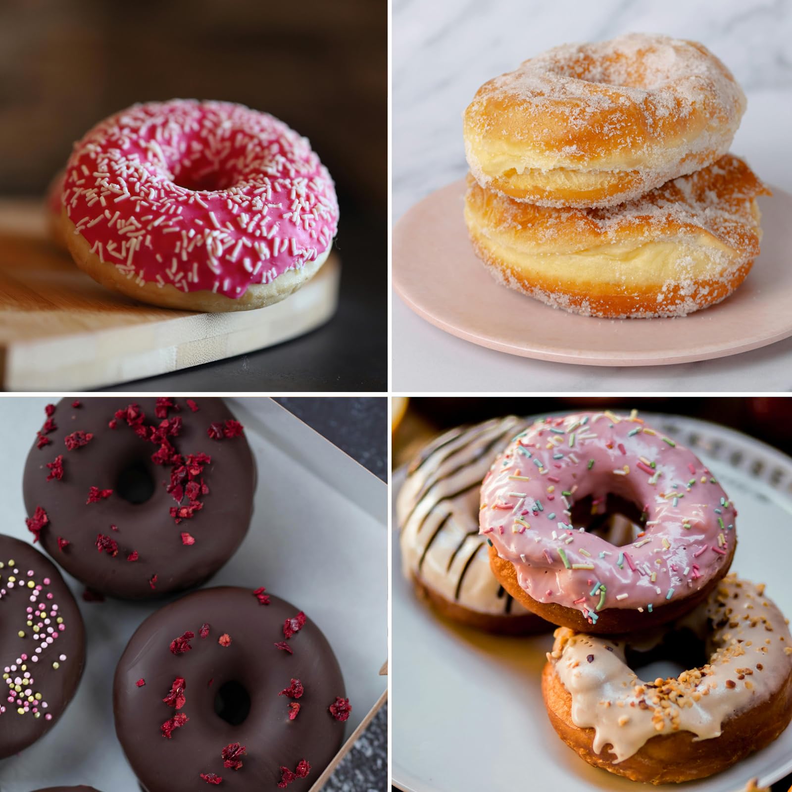 Silikon Donut Formen, 2 Stück Silikon Donut Backform Antihaft Backblech für Kuchen Keks Bagels Muffins, Geeignet für Geschirrspüler, Backofen, Mikrowelle