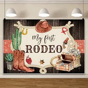 Amazon.com : DASHAN 7x5ft My First Rodeo Backdrop Western Cowboy 1st ...