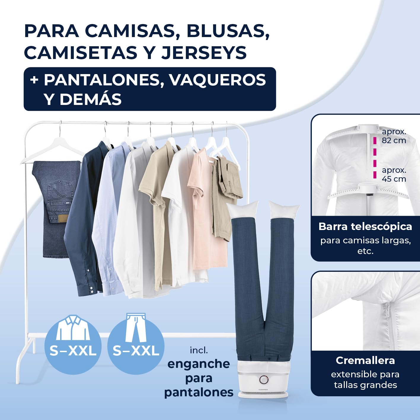 Ferro Da Stiro Automatico CLEANmaxx Per Camicie PRO Con Attacco