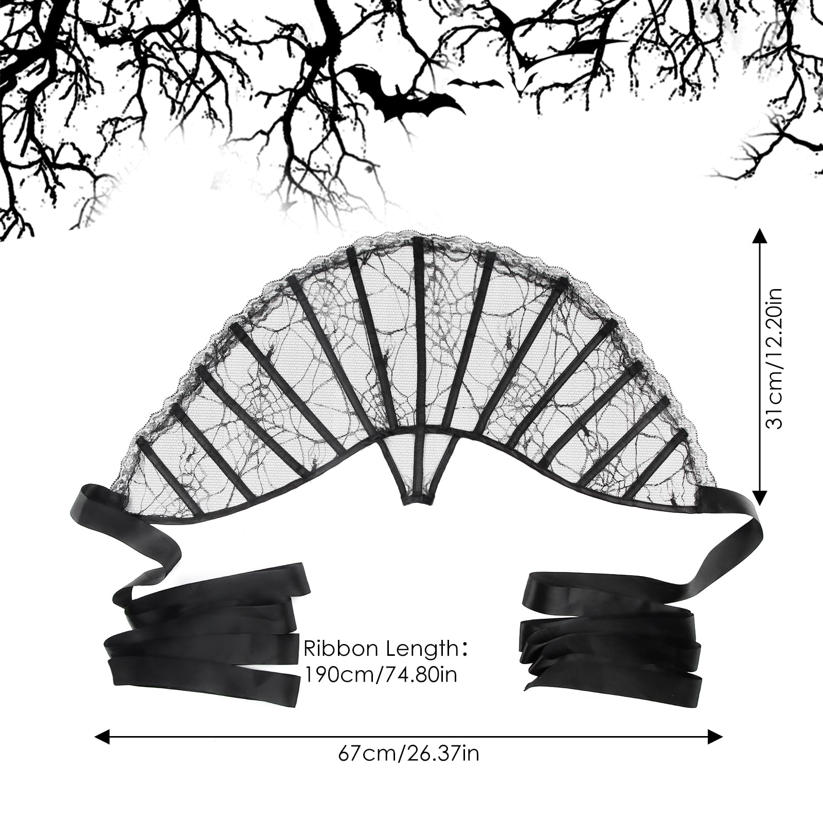 Collare in Pizzo Vittoriano, Scialle Gotico, Scialle in Pizzo, Coprispalle di Piume, Mantello da Vampiro, Adatto per Halloween, Carnevale, Cosplay, Masquerade, Spettacolo Teatrale