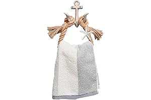 Nautical Beach Paper Towel Holder: Coastal Bathroom Decor with Anchor Hook
