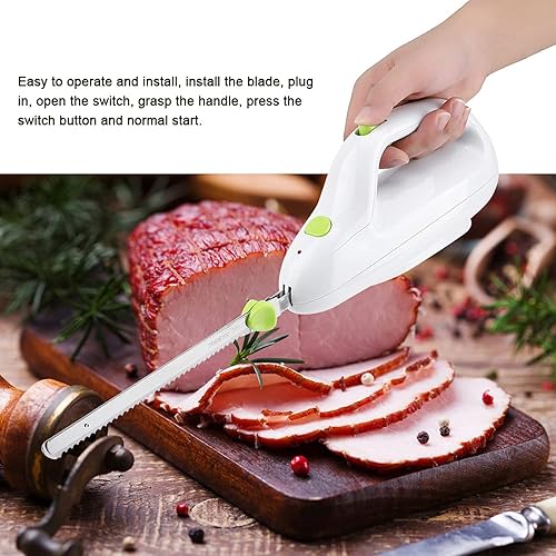 Miniatura 2 de Cuchillo eléctrico dentado para tallar 220 V110 W, cuchillo automático de corte de carne congelada para carne, pan, verduras, frutas, acero