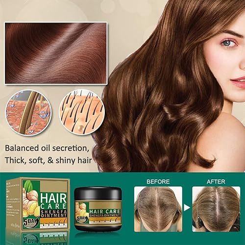 Miniatura 5 de Pomada para el crecimiento del cabello de jengibre, crema de crecimiento del cabello de jengibre para la pérdida del cabello y adelgazamiento del