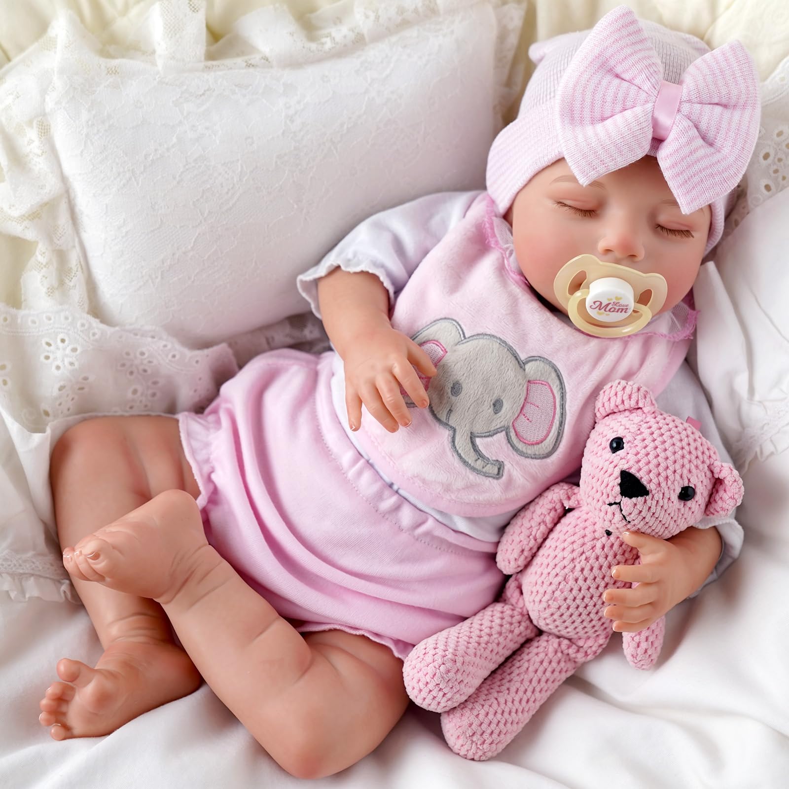 BABESIDE Bambole Reborn - Bambole Reborn Femmina da 20 pollici, Bambola Neonata Realistica, Bambola Bambina Addormentata Nella Vita Reale con Accessori per Bambini dai 3 Anni in Su