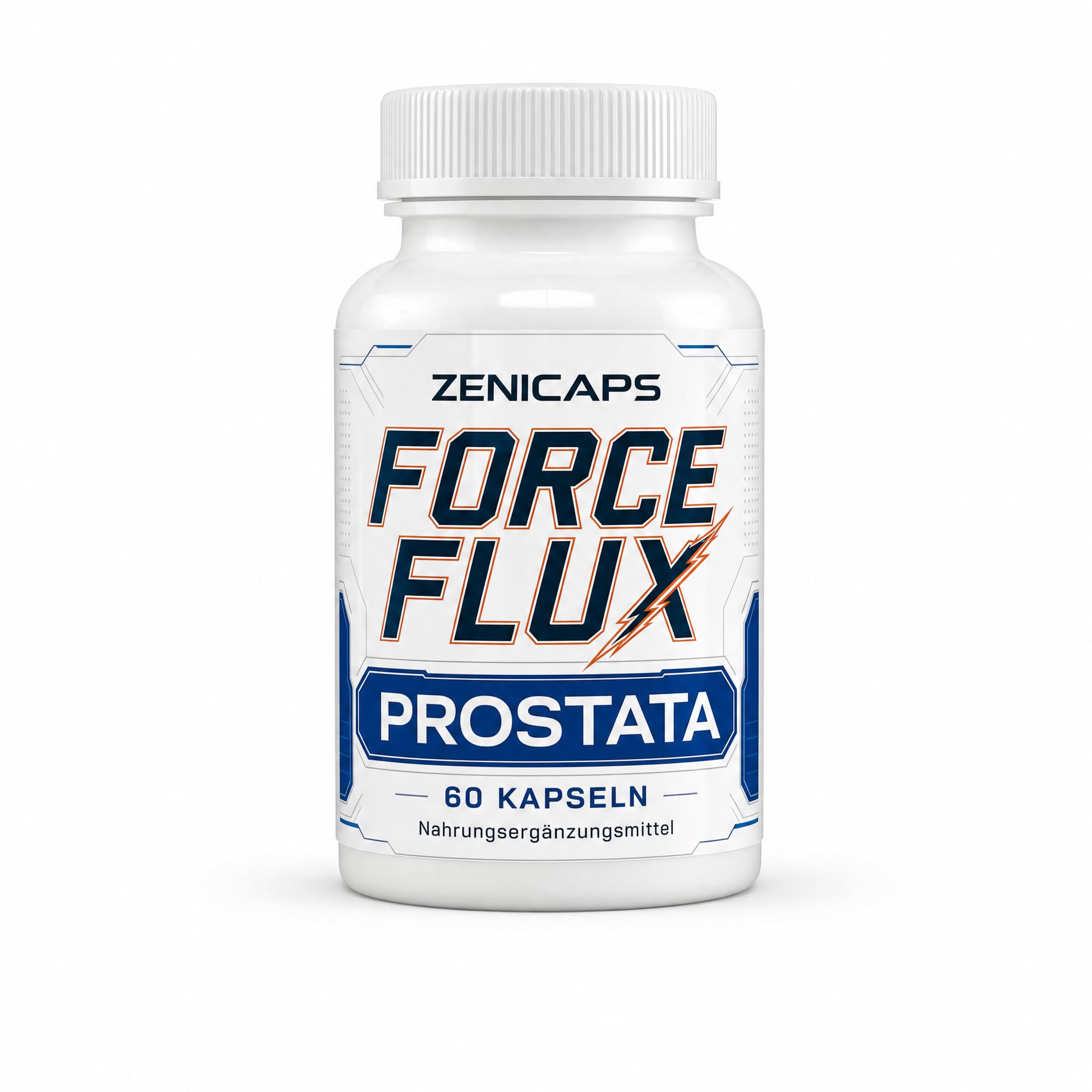 FORCE FLUX PROSTATA – 60 Kapseln mit Kürbiskern-, Sägepalmen- & Brennnesselwurzelextrakt, Zink, Selen, Vitamin E & B6 – Nahrungsergänzung für Männer