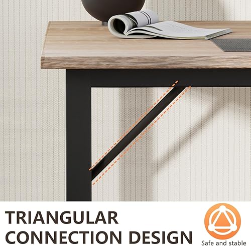 Vista 12 de BestOffice Escritorio para computadora, escritorio de oficina en casa, estilo moderno y simple para oficina en casa, estudio y escritura