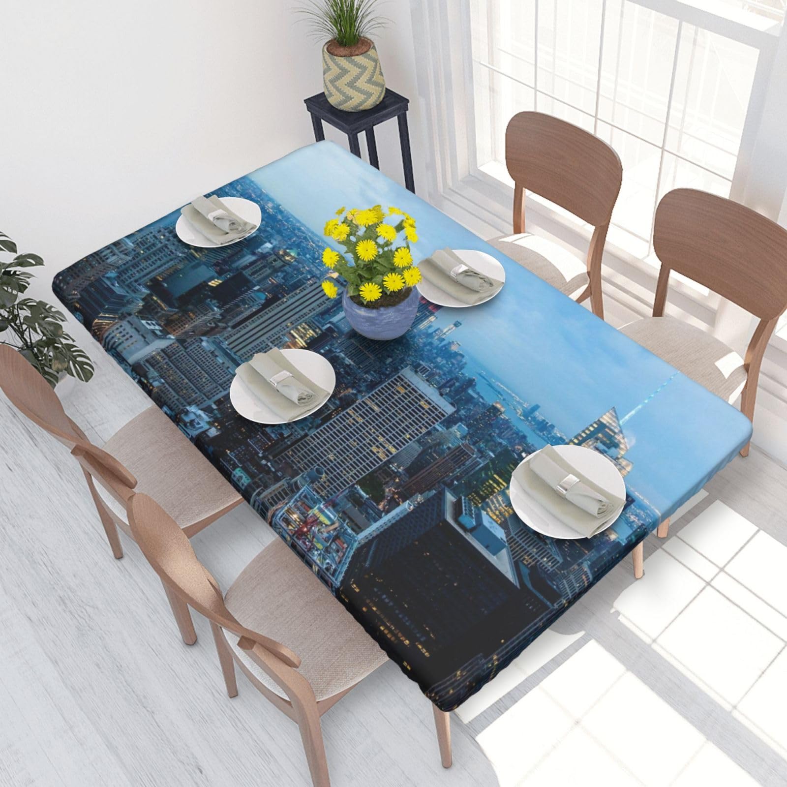 WKSGDSG Fitted Tablecloth For Dining Room 4ft, Elastic Edged Table Cover