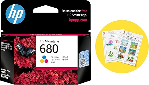 HP 680 Tri-Color Original Ink Advantage Cartridge,Multi-Color Pack