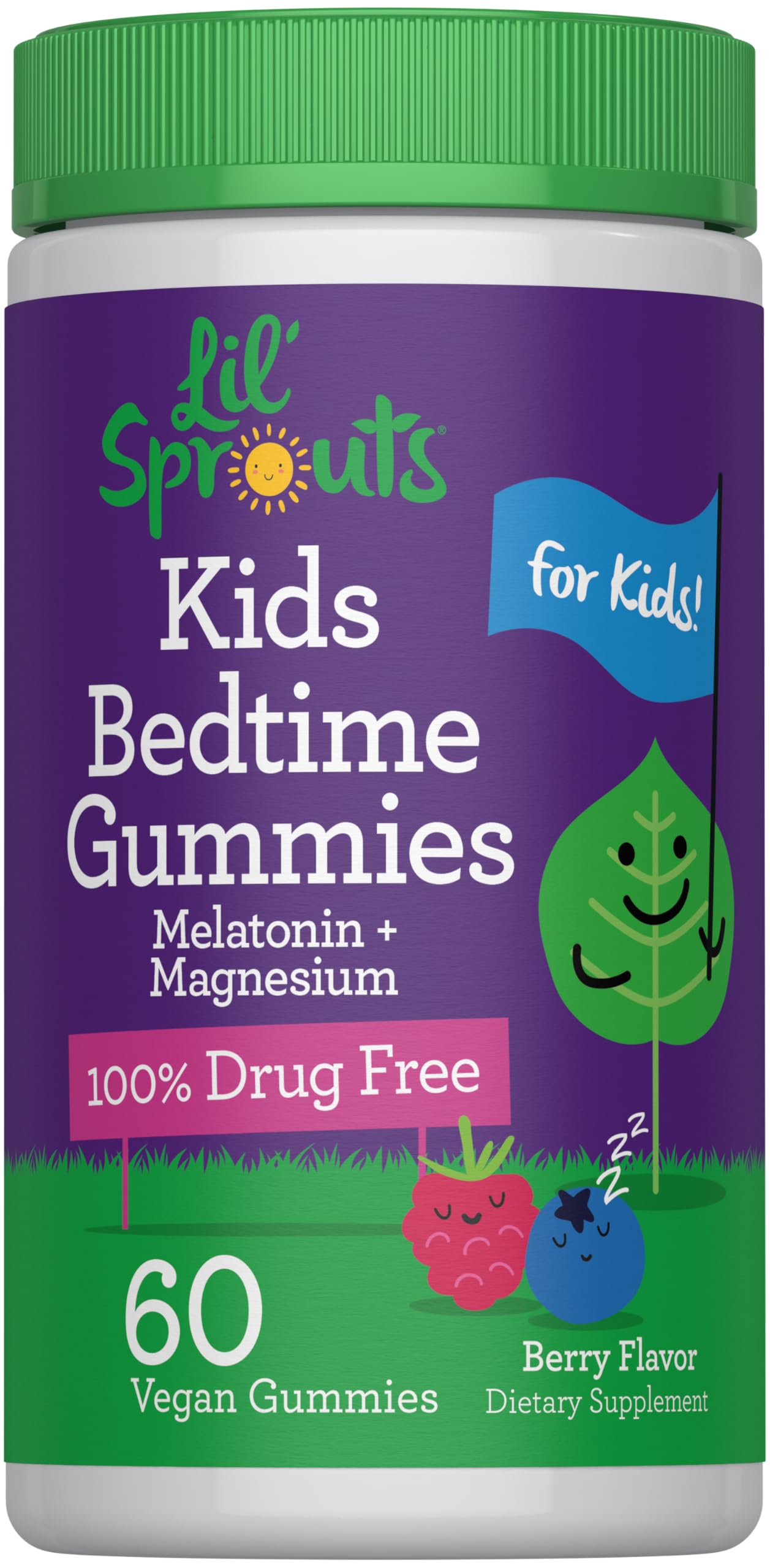 Lil' Sprouts Kids Bedtime Melatonin & Magnesium | 60 Vegan Gummies
