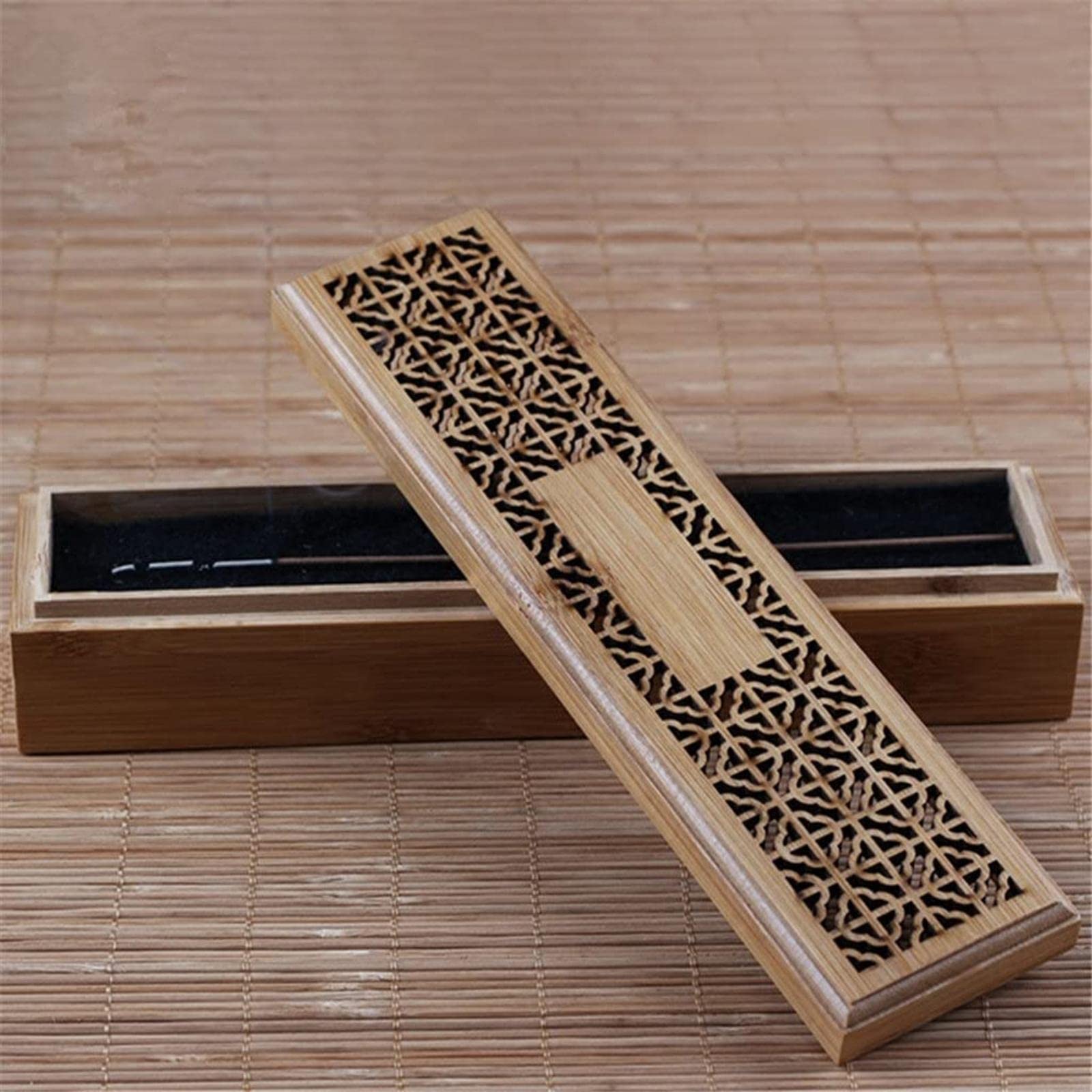 茶道具 炭屋香合 木彫 Wood incense box 共箱 Amazon.com: GOOBIX Incense Burner with Drawer Zen Joss Stick Cense