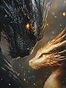 BYGFHLYW 5D Diamond Painting Kits for Adults, Black Golden Dragons Diamond Art Kits for Adults Beginner, DIY Full Drill Diamond Dot Gem Painting for Home Wall Decor 12x16 inch
