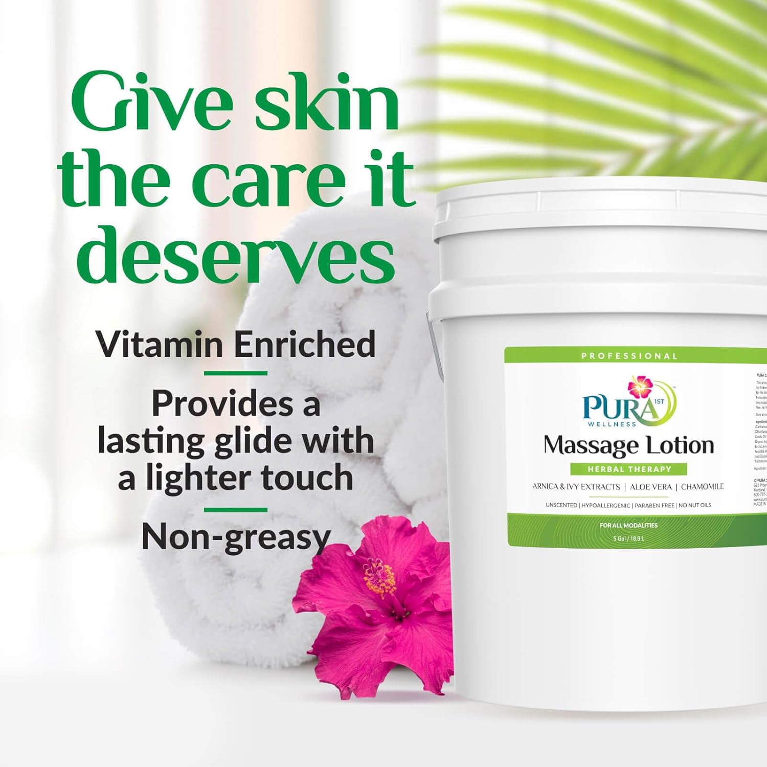 Herbal Therapy 5 Gallon Massage Lotion, Aloe Vera, Professional, Massage Therapy, Deep Tissue, Unscented, Hypoallergenic, Natural Ingredients, Skin Hydrating, Moisturizing, Muscle Relief - Image 2