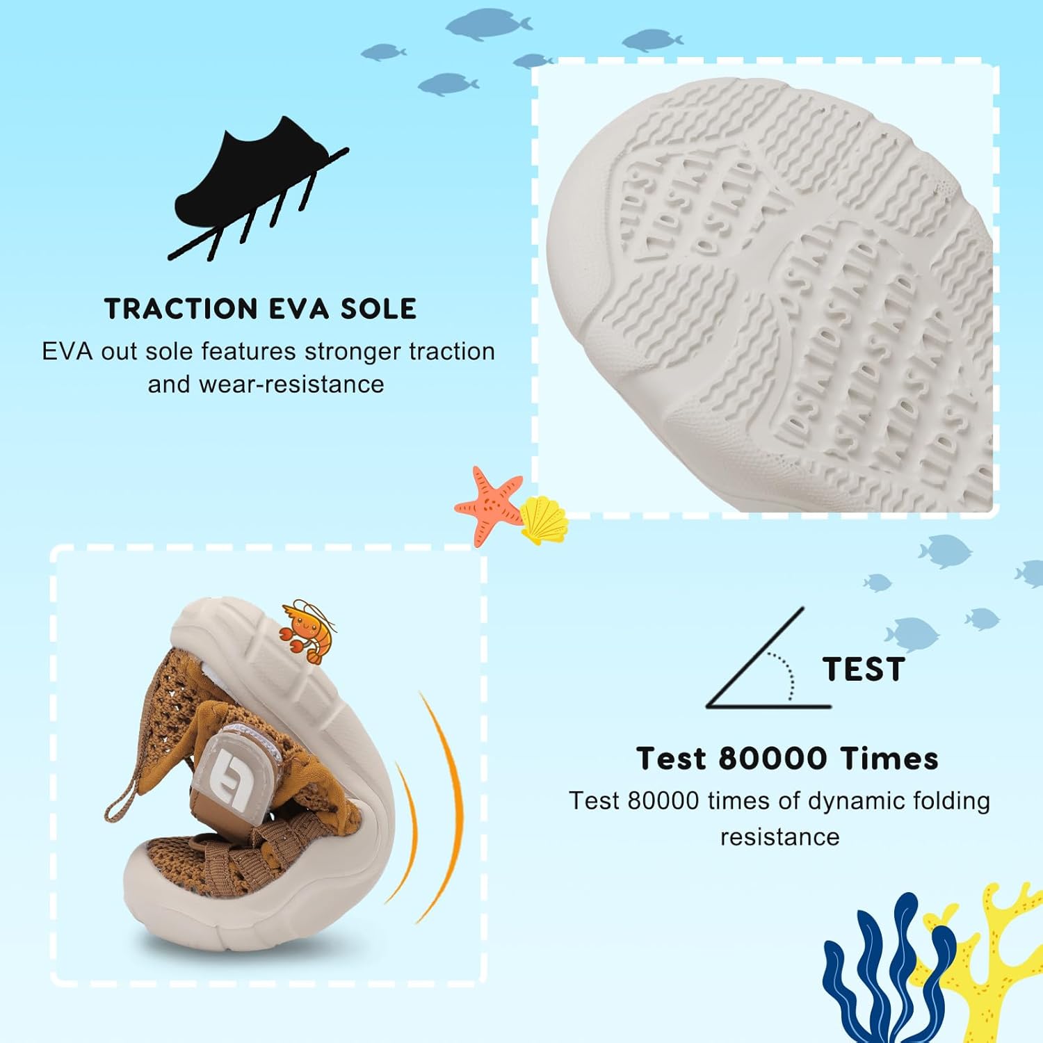 JOINFREE Toddler Boys Girls Water Shoes Breathable Qucik Dry Sport Beach Sandals Lightweight Barefoot Flexible - Image 5