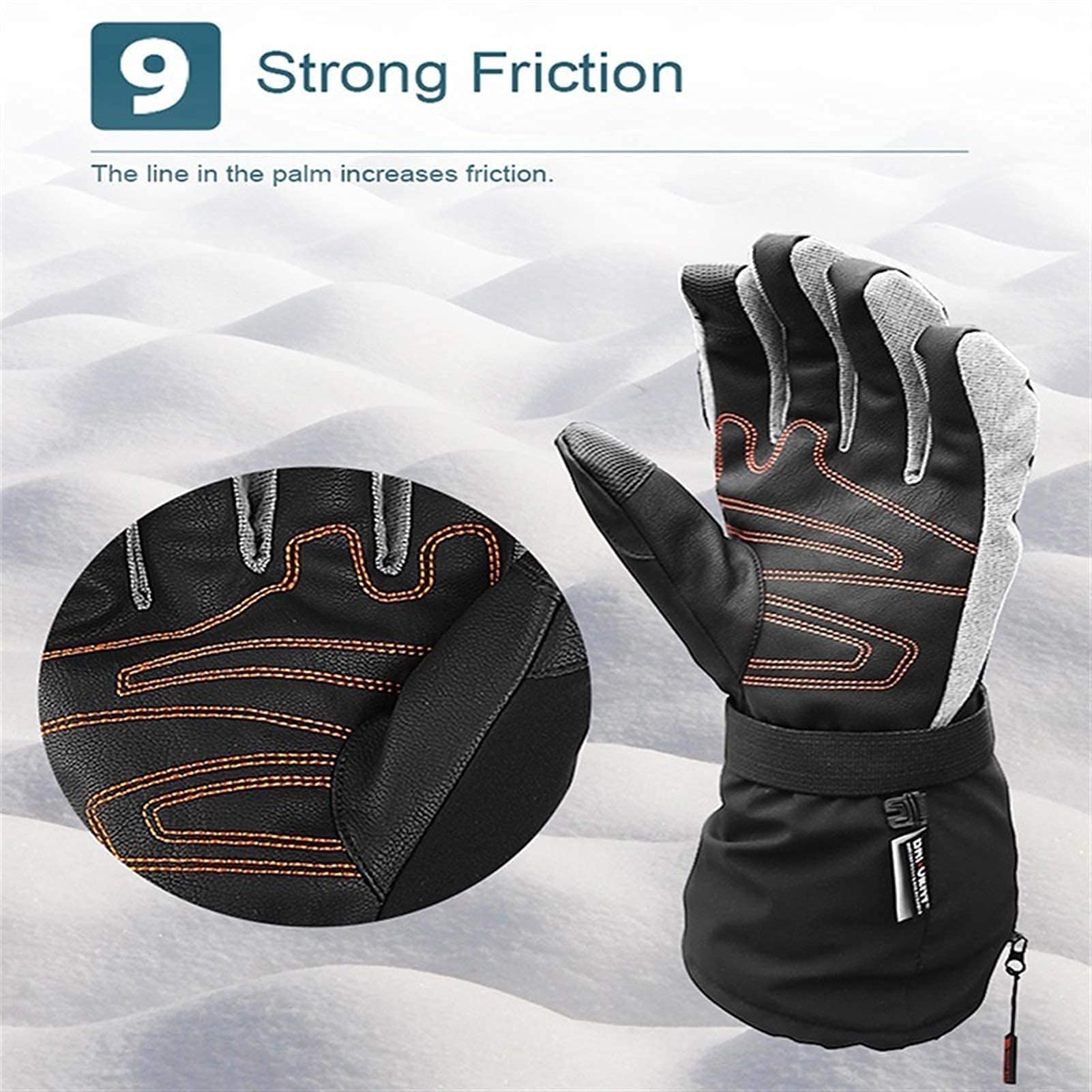 Guanti Riscaldati, Guanti Riscaldati Elettrici Intelligenti Guanti da Sci Riscaldati Ricaricabili Impermeabili Caldi Invernali con Batteria al Litio (Color : Black, Size : Medium)