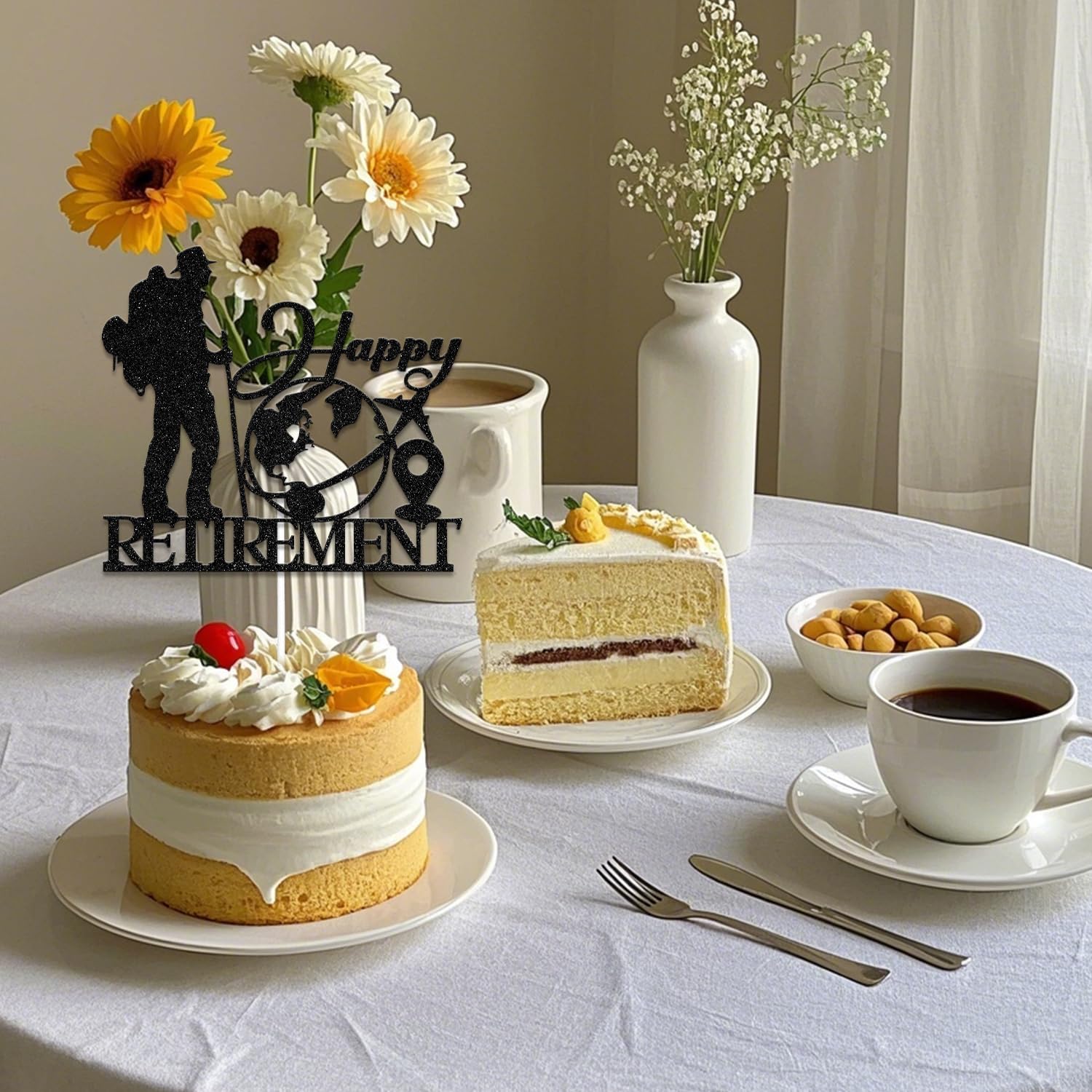 Happy Retirement Cake Topper Retirement Party Decoration the Legend Has Retired Farewell Going Away Party Decoration Funny Official Retired Party Supplies Black Glitter - Image 3