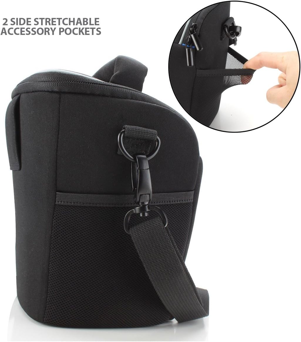USA Gear DSLR Camera Case for Men and Women with Top Loading Accessibility, Adjustable Shoulder, Small Camera Sling Bag, Travel Padded Handle - Camera Holster Bag for Nikon, Canon, Panasonic (Black) - Image 5