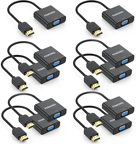 Miniatura 9 de FEMORO - Adaptador de DisplayPort a VGA (2 unidades, 1080P, conector macho a hembra de DP a VGA)