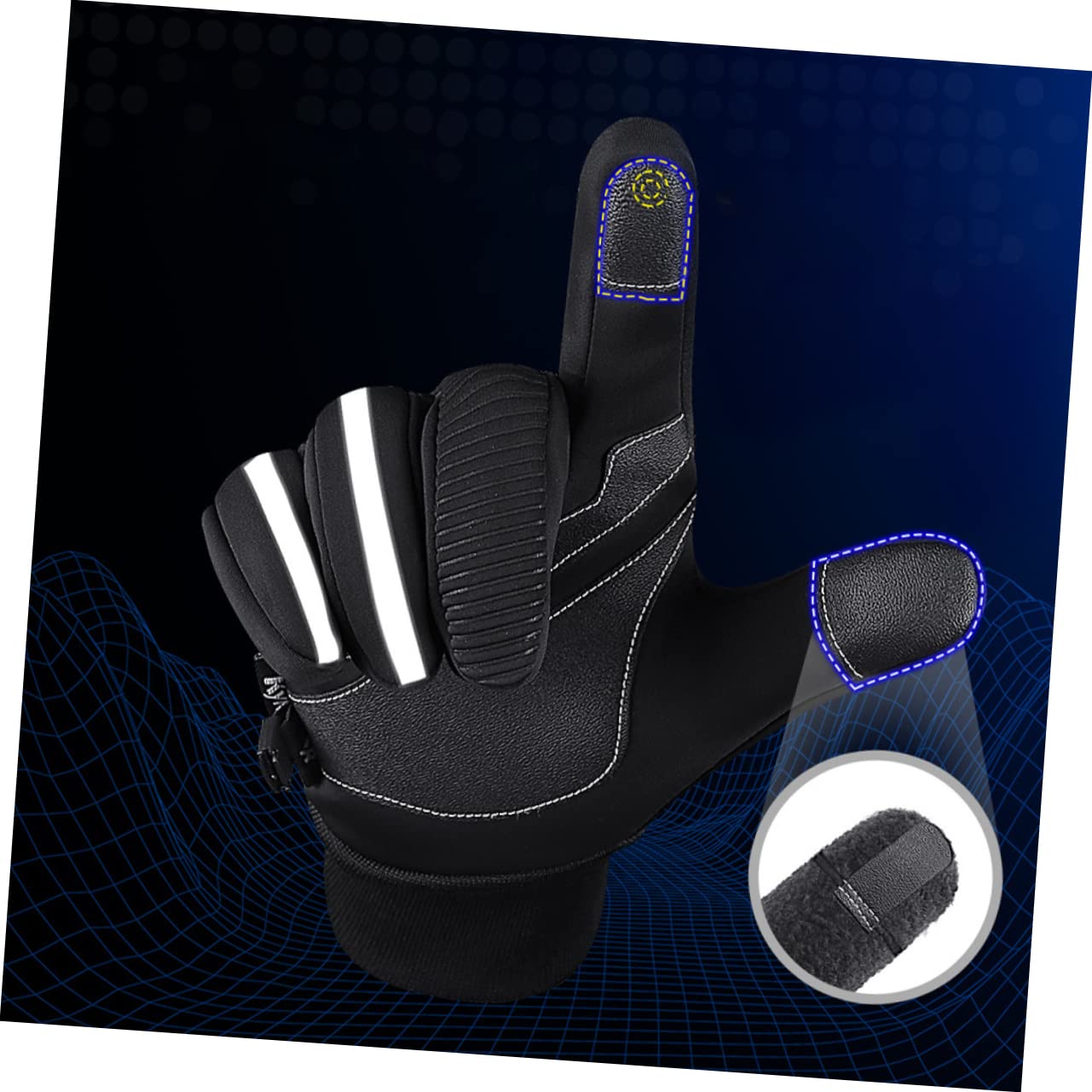 KOMBIUDA Men's Computer Gloves for Winter Windproof Thermal Touch Screen Gloves Comfortable and Easy to Wear 1 Pair