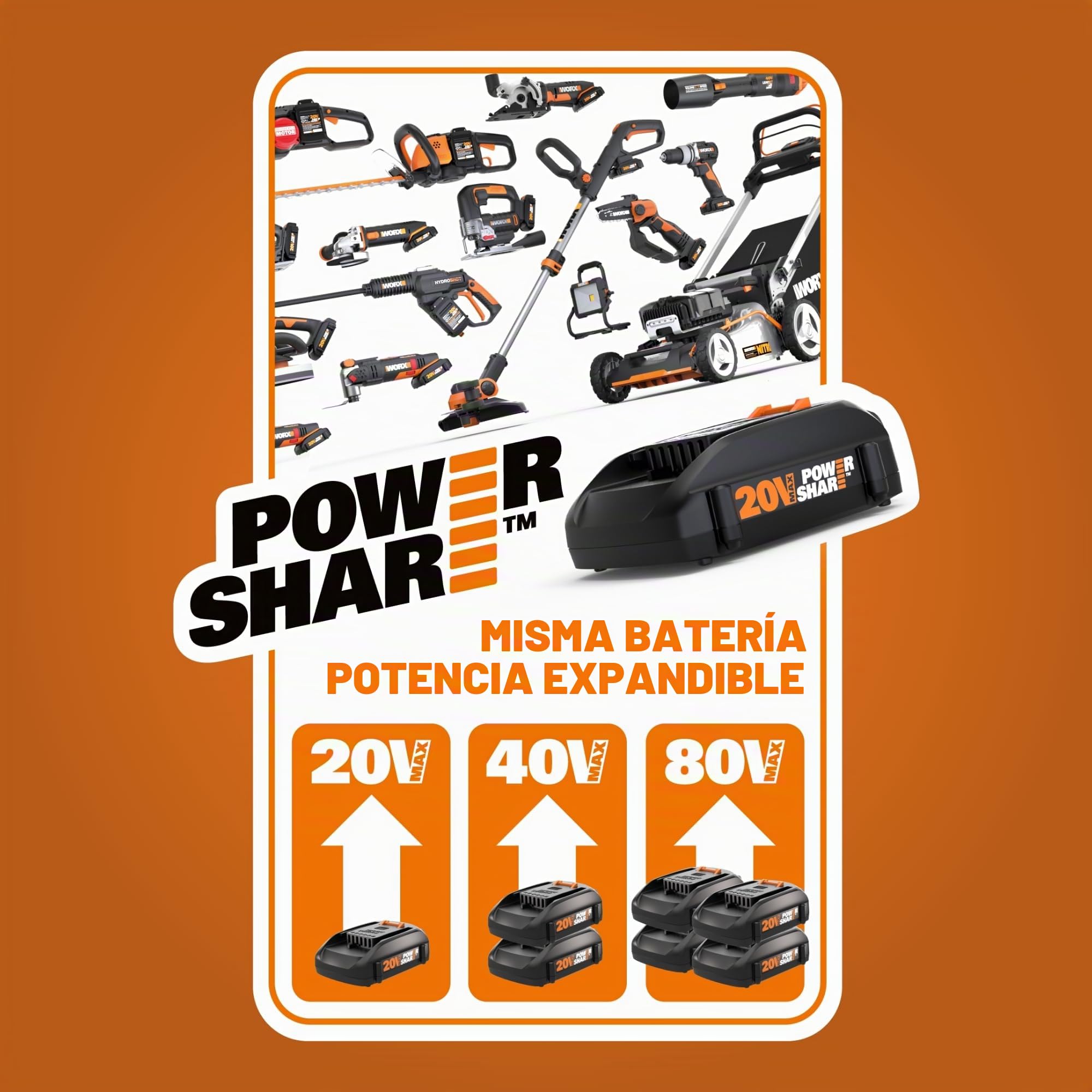 WORX Ventilador de nebulización inalámbrico de 20 V con 3 velocidades y 3 ajustes de niebla, ventilador portátil con tapa de cubeta máxima de 15 pies, ventilador ligero y silencioso que funciona con