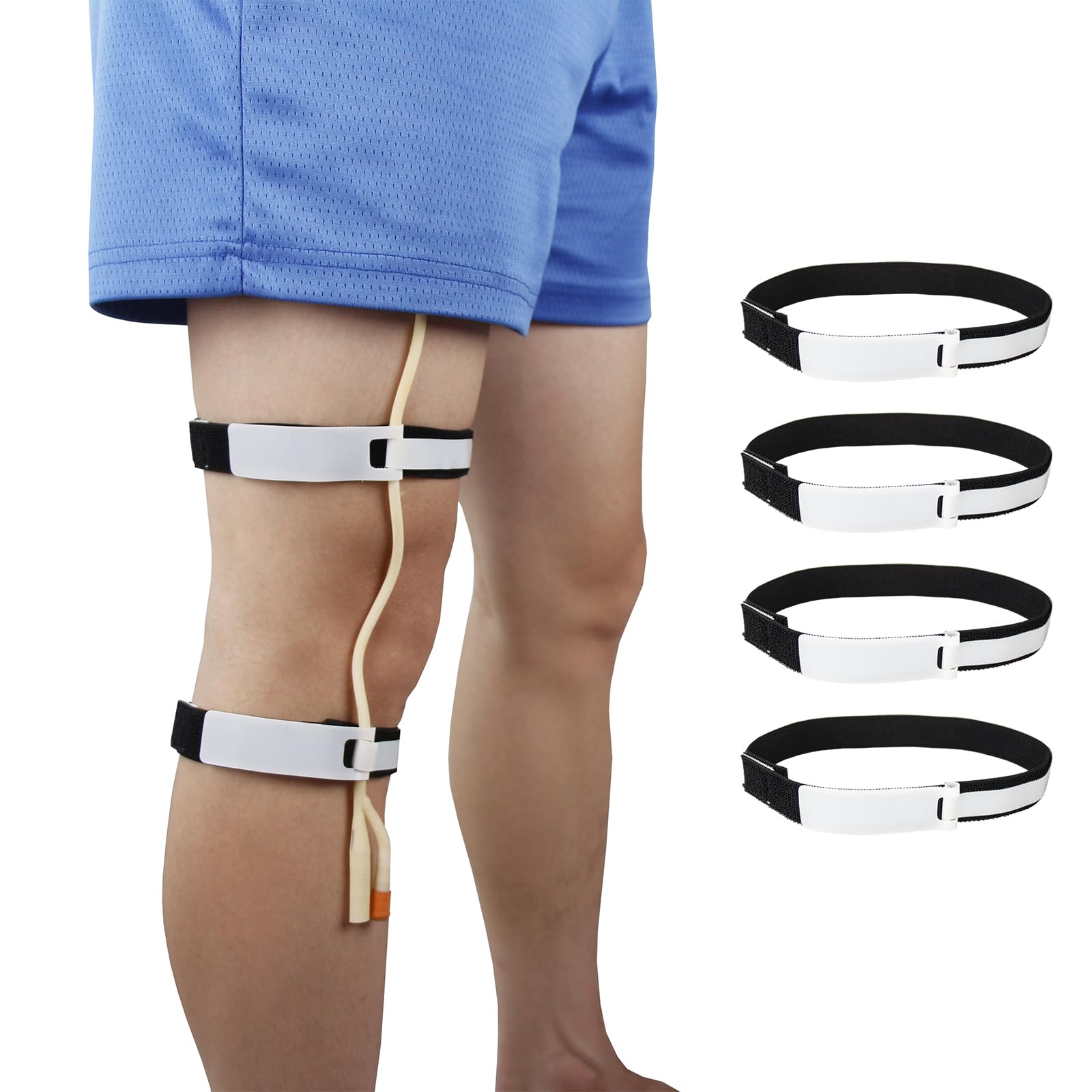 Sponsored Ad - ZXMOBY 4PCS Catheter Leg Strap Foley Catheter Holder Urinary Legband Holder Catheter Tube Holder Anti Irritation (Black)