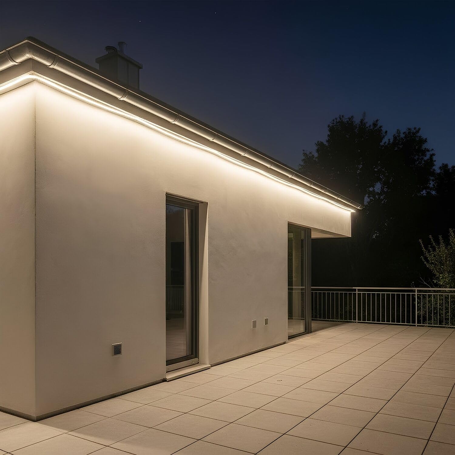 LED'S WORK LED Schlauch 50m Led Lichtschlauch - 370W 40000lm, 5000k Lichtband mit 230V Stromkabel