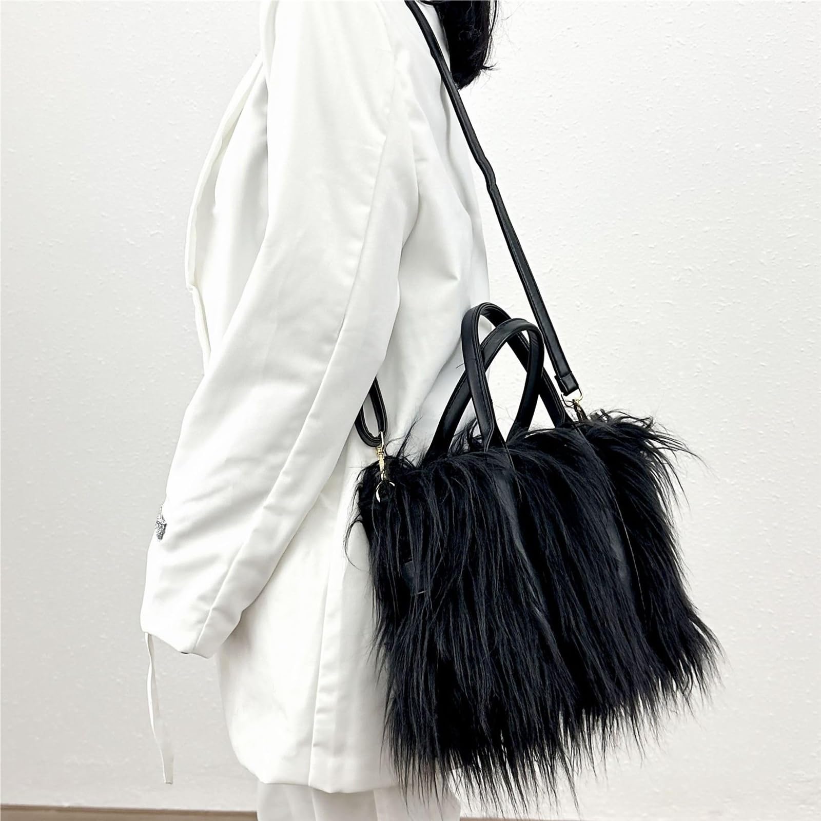 Bolso Bandolera de Felpa for Mujer, Bolso Invierno