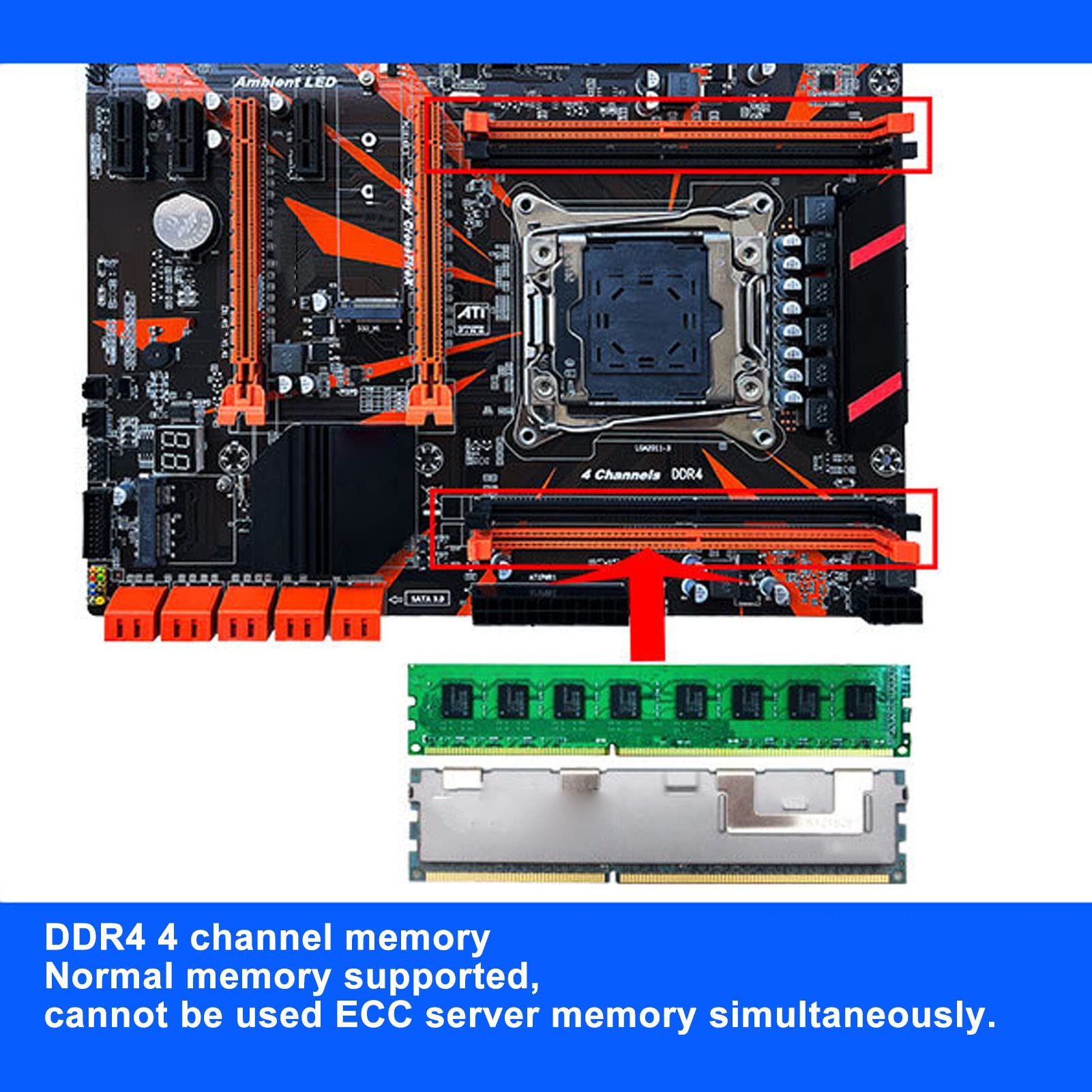 PC Motherboar, ad alta velocità LGA 2011 scheda madre 5 slot PCIe per la sostituzione