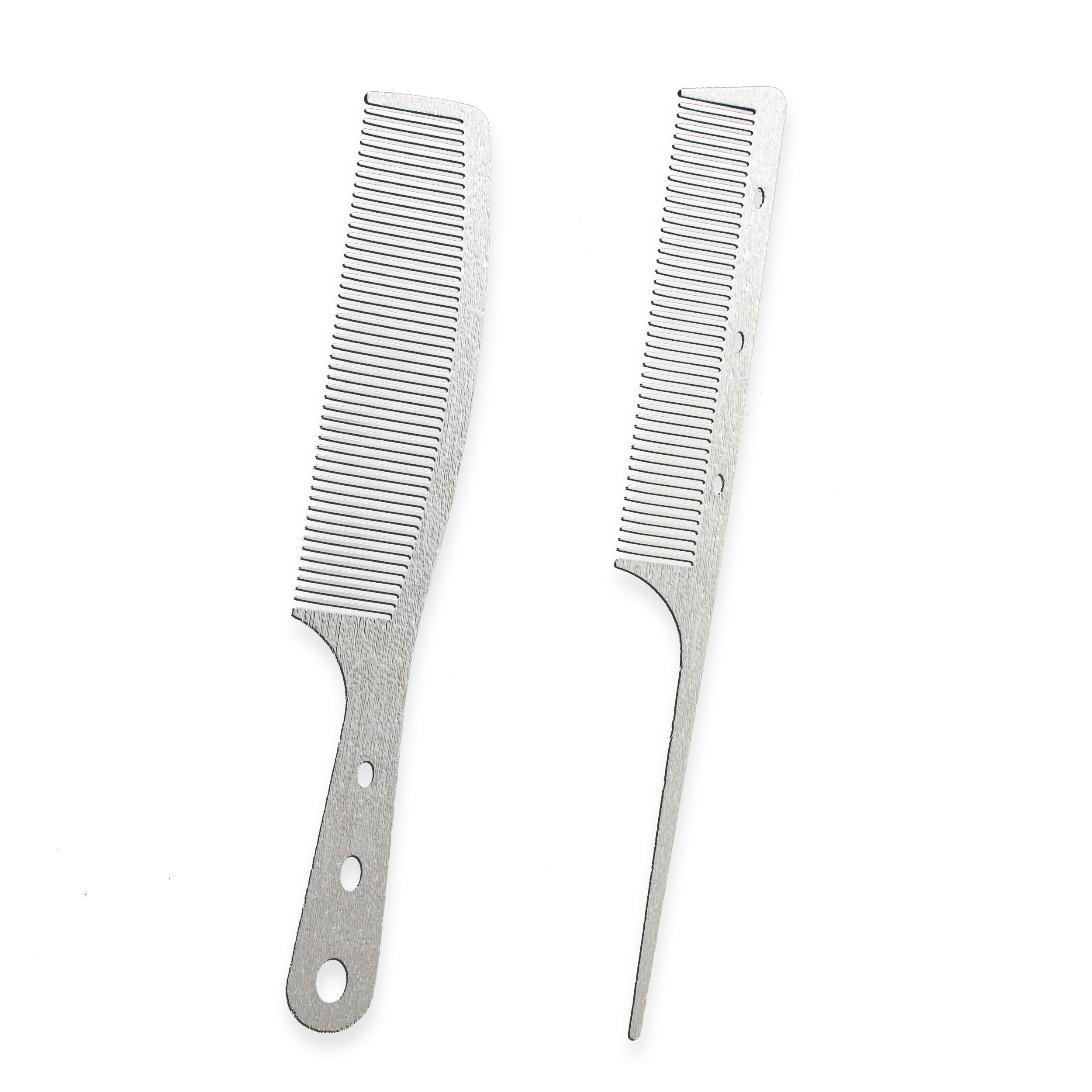 Dolmifapro 2 Pcs Stainless Steel Comb,Teasing Comb with Metal Pick, Rat Tail Combs, Metal Combs Hair Cutting for Stylist Hair Women Wood Grain Design