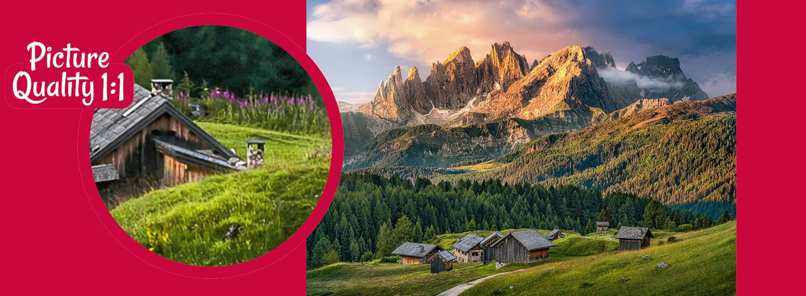 Cherry Pazzi Puzzle 1000 Pezzi: Paesaggio Montano Nelle Dolomiti, 70x50cm