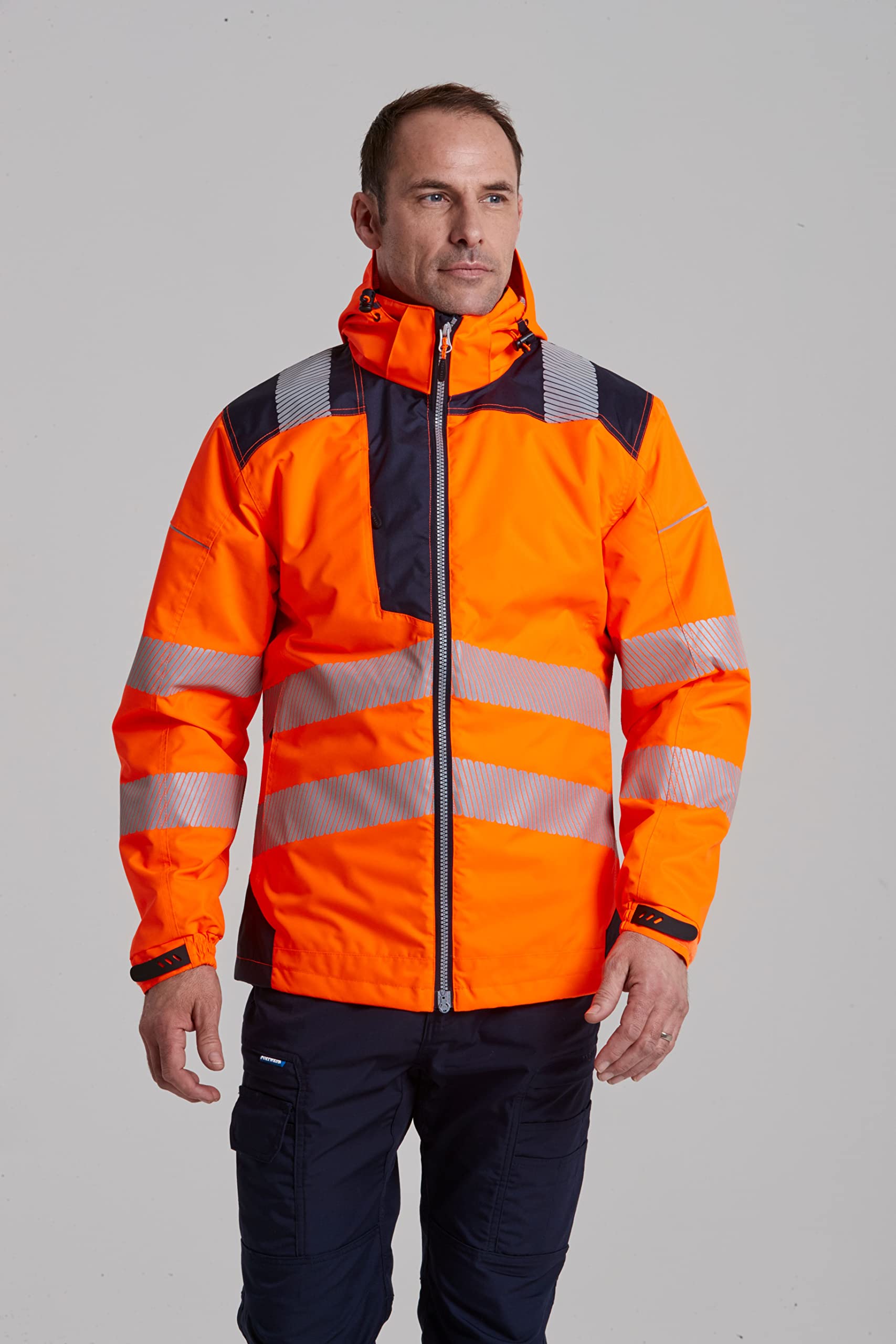 Portwest T400 Kurtka robocza PW3 Elementy Odblaskowe Elastyczna Konstrukcja | Pomarańczowy/Czarny, 3XL, EN ISO 20471 Klasa 3, EN 342, Długi Rękaw, 300D Oxford, Wodoodporność, Tkanina Wypełniająca, Zima