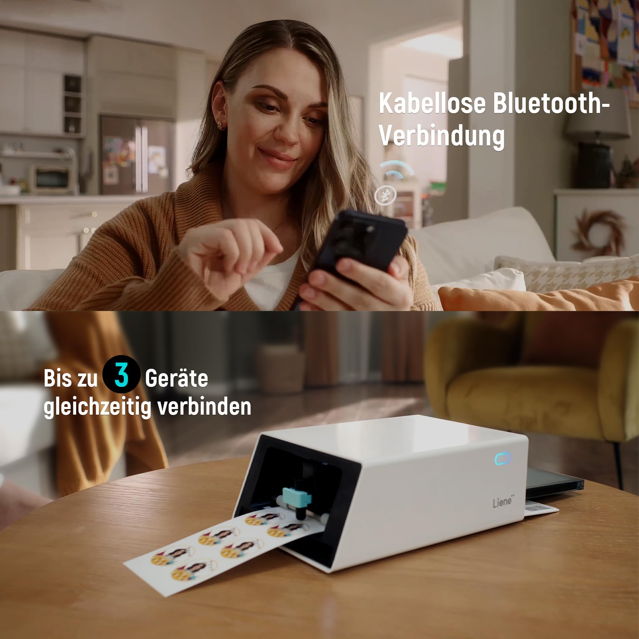 Liene PixCut S1 All-in-One Fotodrucker Aufkleberdrucker Schneidemaschine 300 DPI Farbsublimation