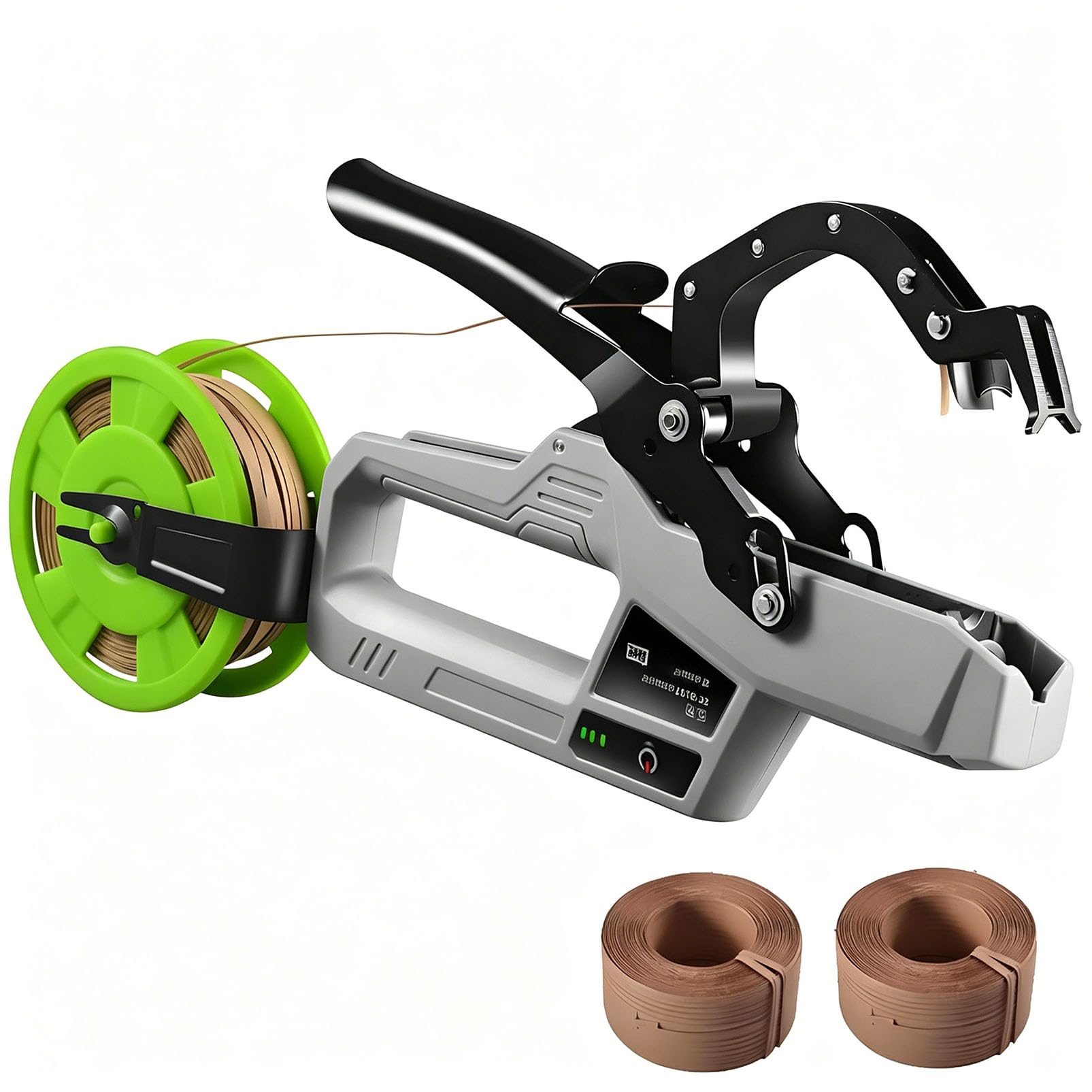 Máquina atadora de plantas inalámbrica, herramienta eléctrica para atar ramas con 2 rollos de hilo para atar uvas, tomates, herramienta de encuadernación de 45 mm para jardinería y agricultura