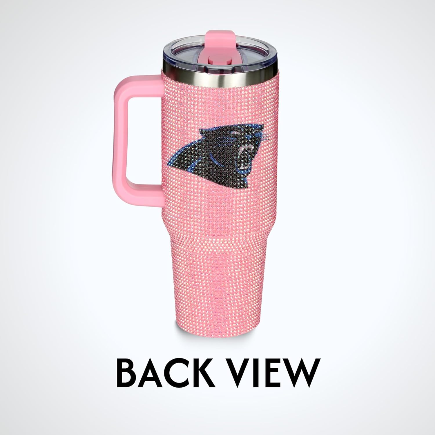 The Memory Company Officially Licensed 46oz Pink Bling Game Day Tumbler, Carolina Panthers
