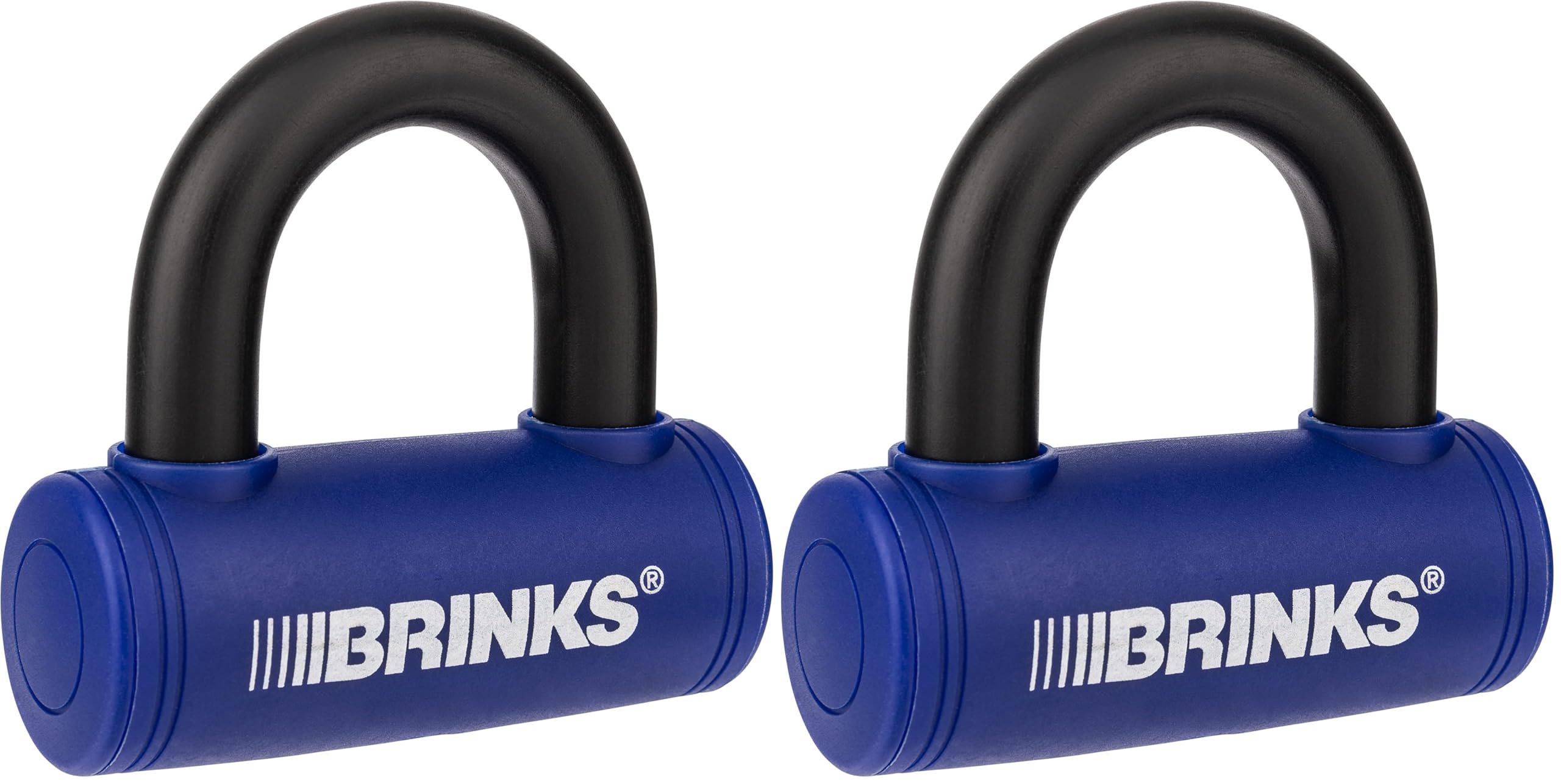 BRINKS - 3 7/8” Mini U-Bar Lock - Weather Resistant and Pick Resistant Bike Lock, Blue (Pack of 2)