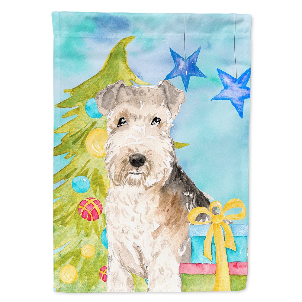 Drapeau Noël Lakeland Terrier grand format pour habiller votre jardin