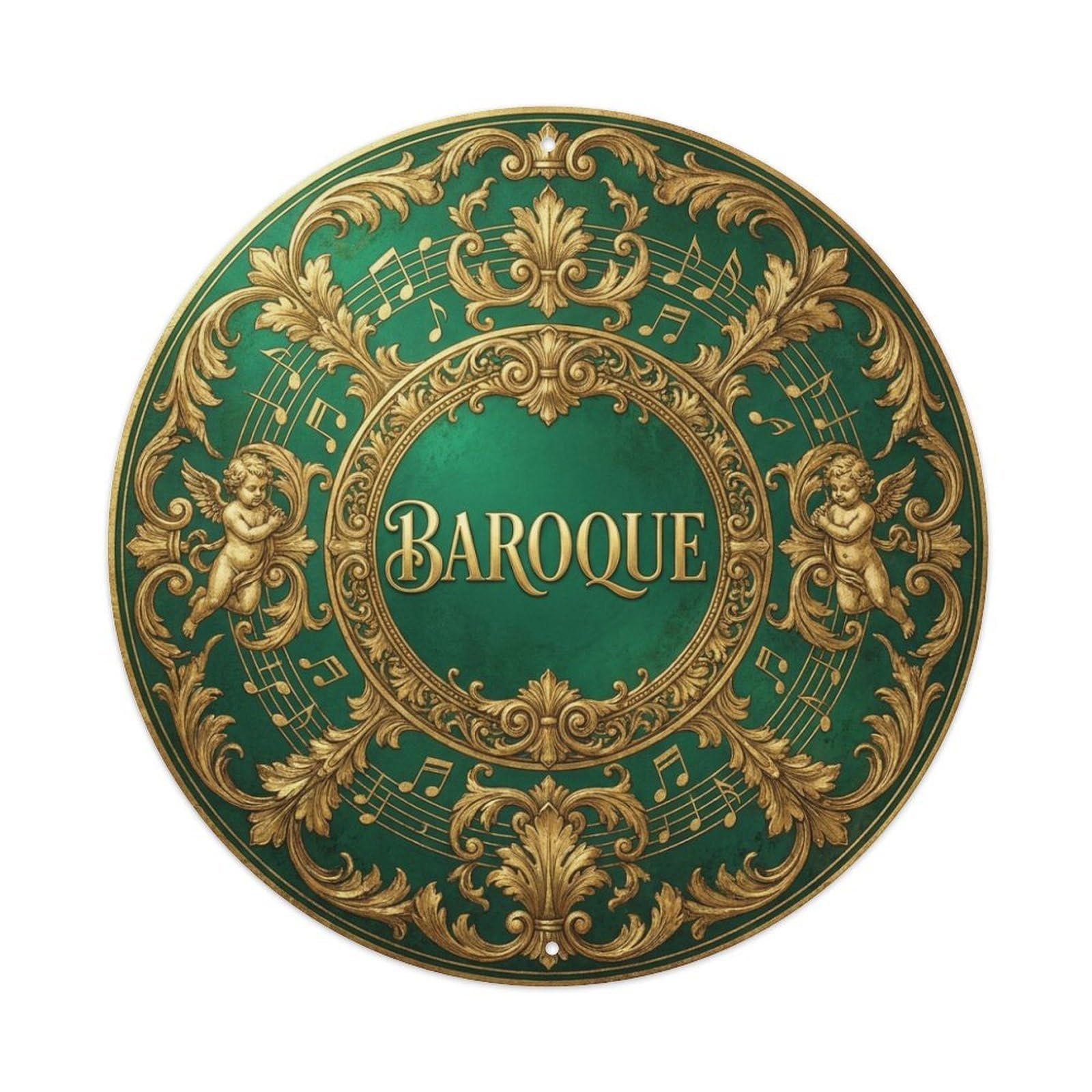 Classical Album Cover Emerald Baroque Vinyl Records Metal Tin Sign