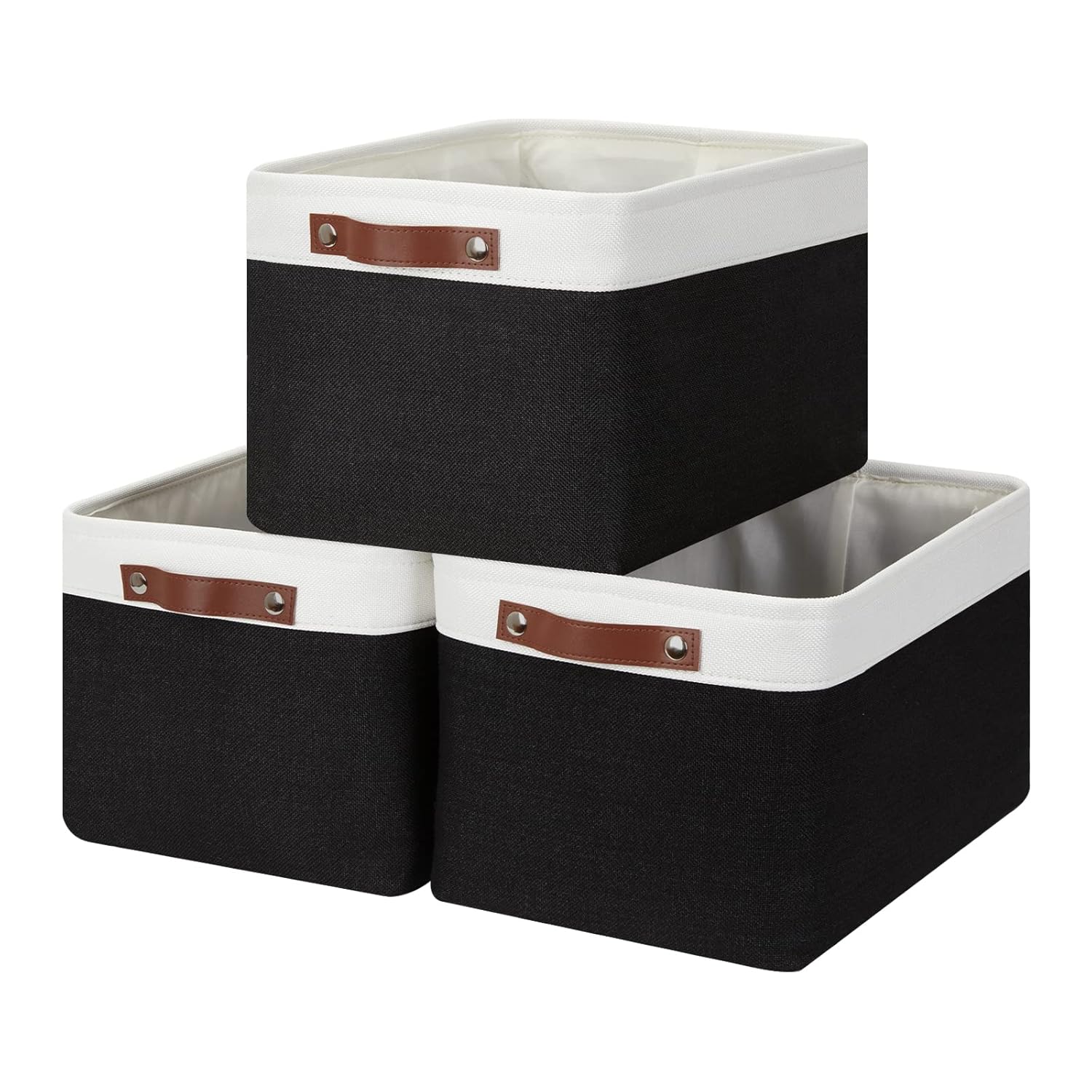 HNZIGE Baskets Large Storage Baskets Fabric Bins(3 Pack