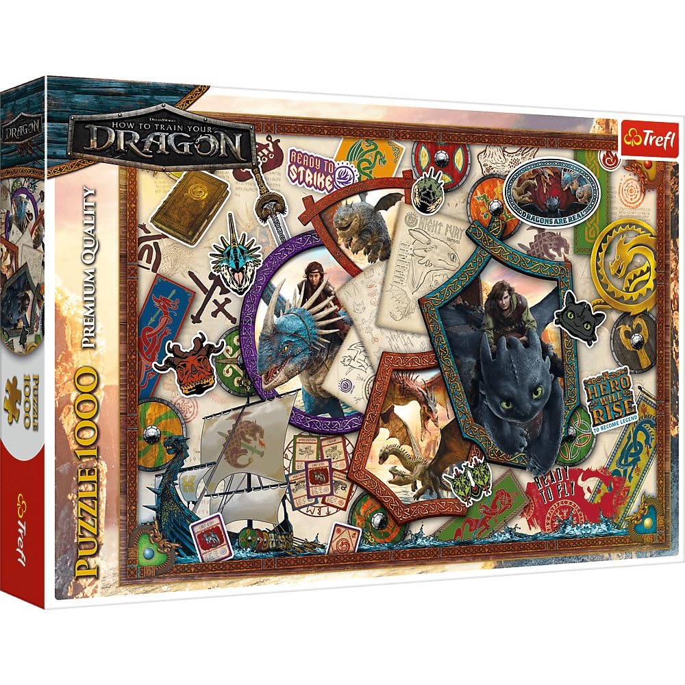 Trefl How to Train Your Dragon 1000-Piece Fairy Tale Character Puzzle for Adults and Children from 14 Years, Multicoloured, 10959
