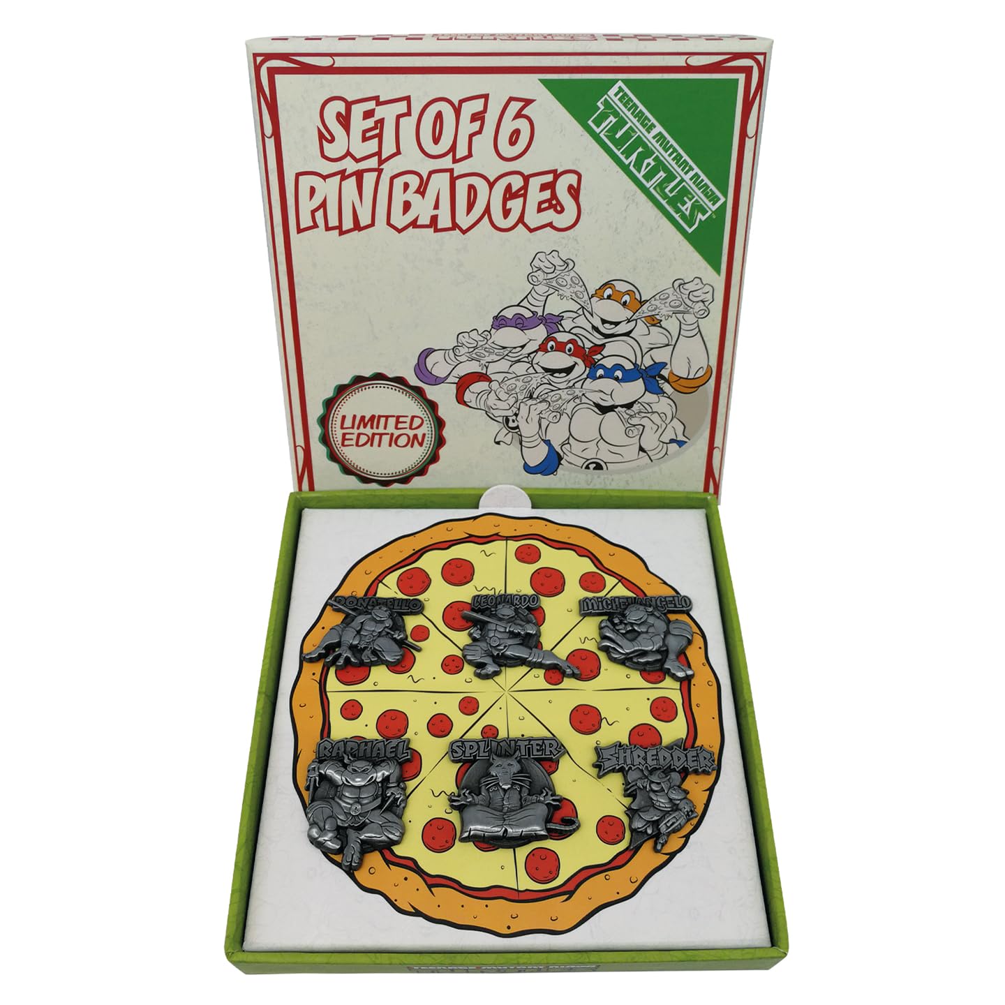 TMNT Pizza Lot de 6 Broches Édition limitée 13 x 1 x 13 cm