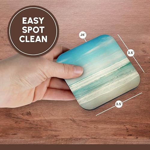 Miniatura 7 de 3dRose CST_164479_2 Posavasos suaves con temática de playa con olas oceánicas (juego de 8)