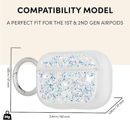 Miniatura 7 de Case-Mate - Funda Airpods Pro Stardust,multicolor/fantasía (Iridescent Crystal),Blanco mármol,https://www.amazon.com/dp/undefined