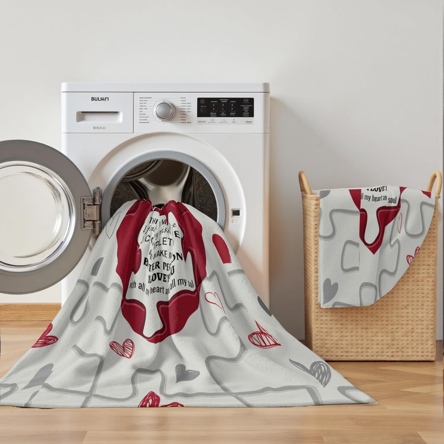 Giwawa Missing Piece I Love You Blanket Gift for Her Him Couple Wedding for Wife Husband Girlfriend Boyfriend Romantic Birthday Christmas Valentines Throw Blankets 50x60 - Image 7