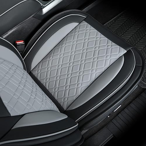 Miniatura 4 de LUCKYMAN CLUB Juego completo de fundas de asiento F150 Q7, para Ford F150 2015-2023 y F250 F350 F450 2017-2023 (juego completo, negro-gris)