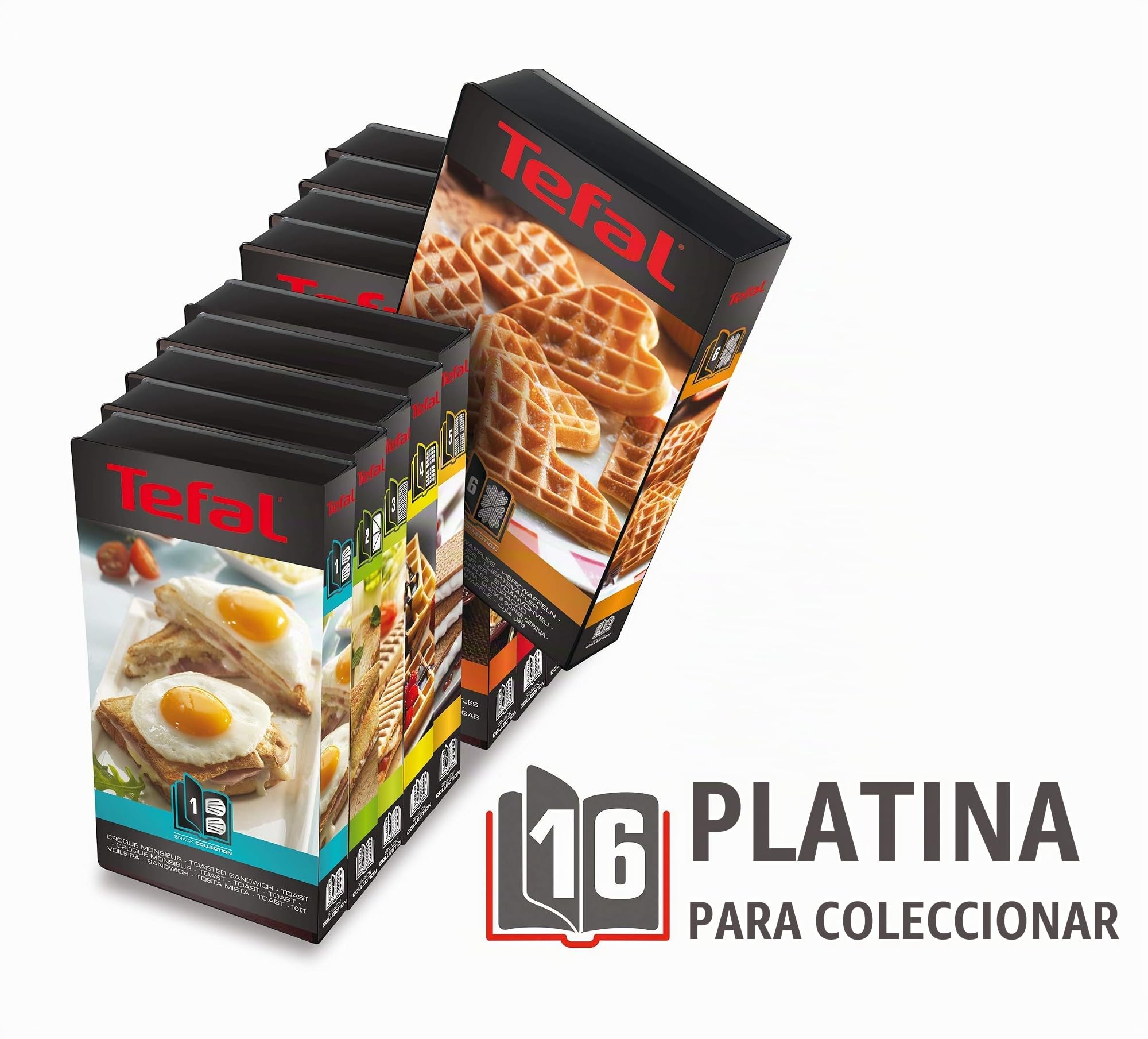 Tefal SW852D - Sandwichera, 700 W, revestimiento antiadherente, negro/acero inoxidable