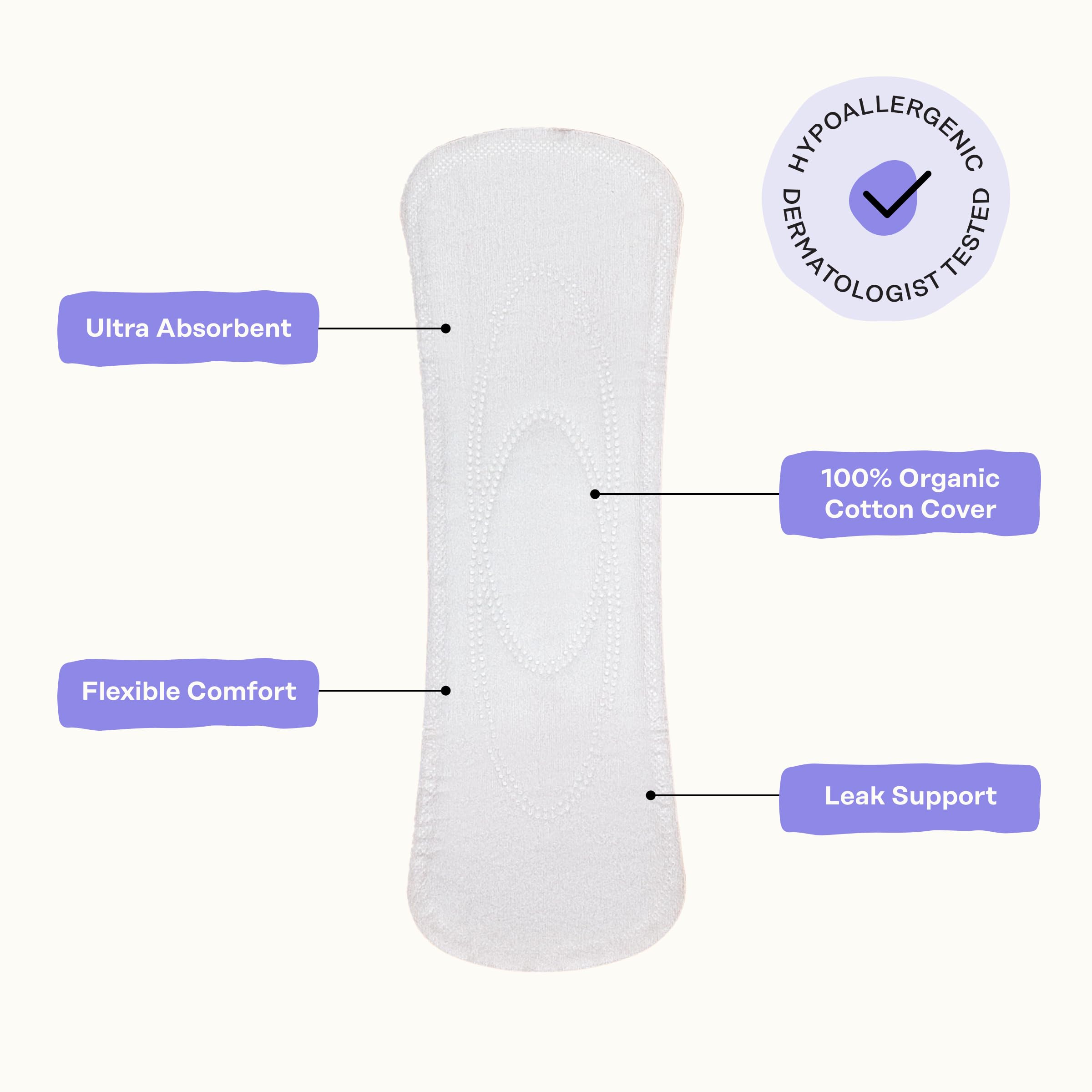 Honey Pot - Calming Long Panty Liners for Women - 100% Organic Cotton Top Sheet - Feminine Care - Non Cooling - Calming Herbs of Lavender, Ashwagandha, & Lemon Balm - 30ct