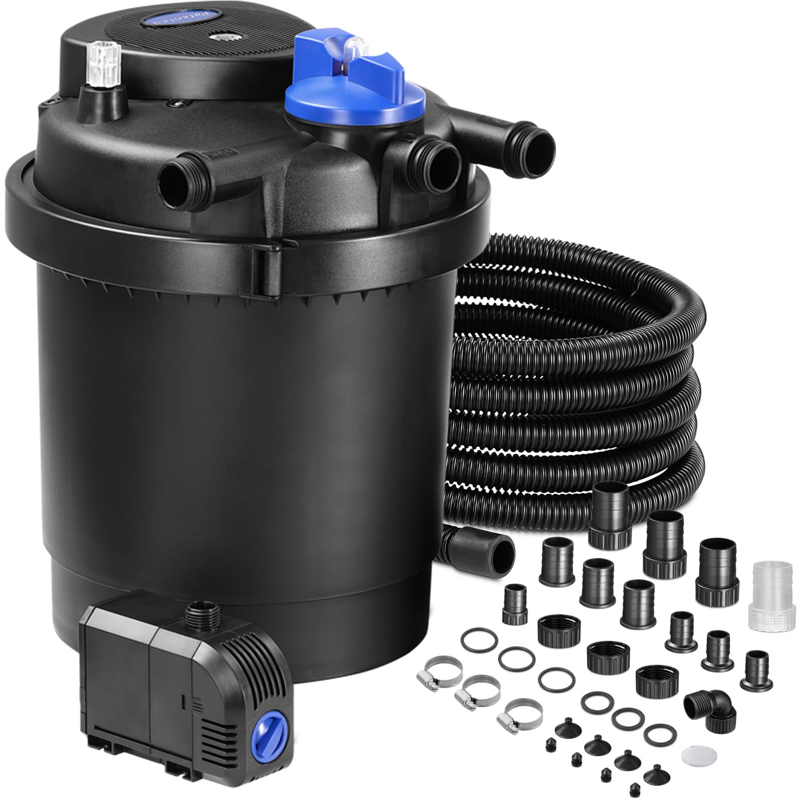 Gardebruk Filtro a Pressione per Laghetto con UVC 16L 6000 L/H 11 Watt Set Completo Pompa Potente