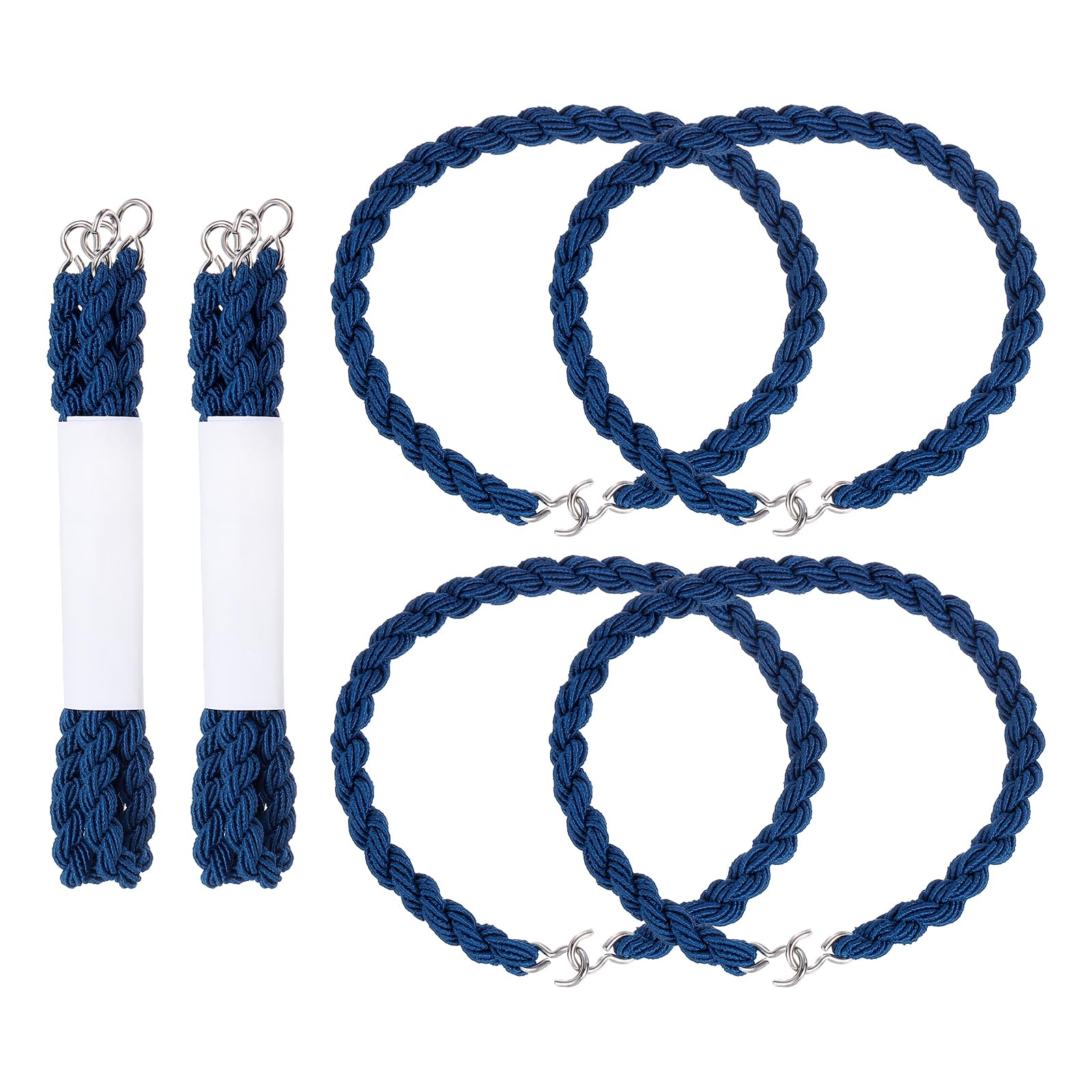 PATIKIL 7 7/8 Inch Elastic Boot Bands Straps with Hooks, 8 Pack Elastic Garter Straps Outdoor Shoes Rope for Pants Outdoor Hiking Shoes Boot Shoelaces, Blue