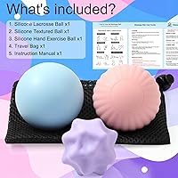 Vista 2 de HODEMI Juego de bolas de masaje de silicona para tejido profundo, 3 piezas, bola de masaje de lacrosse, bolas de masaje manual de silicona